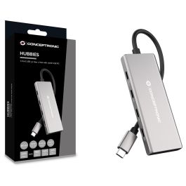 Conceptronic HUBBIES17G Hub USB 3.2 Gen 2 de 7 Puertos (4x USB-C, 3x USB-A) hasta 10 Gbps con Power Delivery 100W