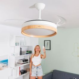 Ventilador de Techo con Luz LED y 4 Aspas Retráctiles Woteez InnovaGoods Madera 72 W Ø49-104 cm Precio: 85.78999946. SKU: B1DFYH9ZGM
