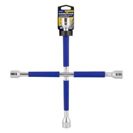 Good Year Cs10 GOD4012 Llave de Rueda Cruz Fija con recubrimiento antideslizante, medidas 17, 19, 22 mm y 13/16"