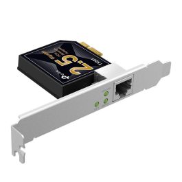 Tp - Link TX201 Adaptador de red PCIe 2.5 Gigabits, compatible con Windows y Linux, soporte perfil bajo