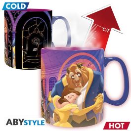 Abystyle Taza Termica Disney La Bella y la Bestia Escena Baile 460 ml Ceramica Sensible al Calor
