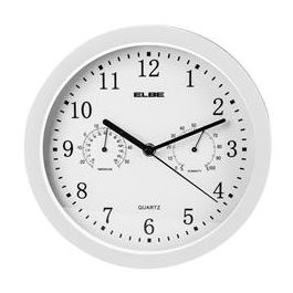 Elbe RP-2005-B Reloj de Pared con Temperatura y Humedad 25cm Blanco