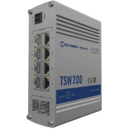Teltonika Networks TSW200 Switch Industrial No Gestionado PoE+ 8 Puertos Gigabit Ethernet y 2 SFP Fibra Óptica, Raíl DIN, Sin Fuente Alimentación