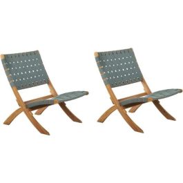 Juego de 2 sillones de jardín VERONE en madera de acacia FSC y cuerda - color verde
