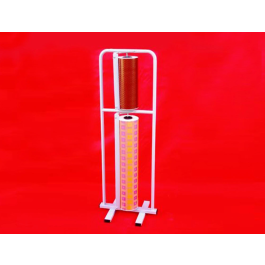 Blanca Portarrollos Metal de Suelo Vertical para Bobinas de 64-32 cm Acero Cromado 1160x40x410 mm