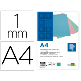 Liderpapel Tapa Encuadernación Cartón A4 1 mm Verde Menta Paquete 50 Unidades Precio: 21.78999944. SKU: B132TBTL6J