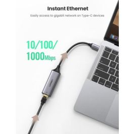 UGREEN Adaptador USB-C 3.1 Gen1 a Gigabit Ethernet 1000Mbps para PC/Portátil – Plata
