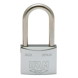 Ifam Inox 40al Candado inoxidable 40mm arco largo con 2 llaves, alta resistencia a oxidación