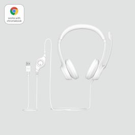 Logitech H390 Auriculares USB-A con Micrófono con Cancelación de Ruido, Cascos de Diadema Acolchados para PC, Videollamadas