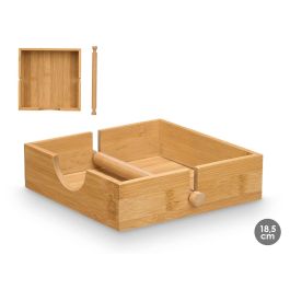 Kinvara Servilletero Cuadrado de Bambú Natural 18.5 x 18.5 x 5 cm para Mesa (24 Unidades) Precio: 61.49999966. SKU: B14LEJFHTA