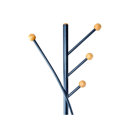 Maul Perchero metálico 370x1800x385 mm 4 colgadores madera color negro