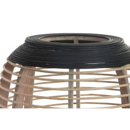 DKD Home Decor Portavela Bambu Cristal Metal Marron Negro 32x32x43 cm