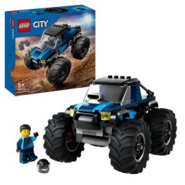 LEGO 60402 City Monster Truck Azul, Camión Todoterreno de Juguete con Minifigura de Conductor, Regalo para Niños