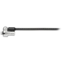 Kensington Candado de Seguridad con Llave NanoSaver para Portátil Ultradelgado, Cable 1.8m Acero al Carbón, Negro/Acero Inoxidable