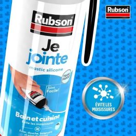 Rubson Sellador Sanitario 200 ml Blanco con Gatillo - Adhesión 100% Esmalte y Sintéticos, Flexible, Elástico y Junta Protegida