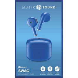 Cellularline SWAG BT Kopfhrer MS Auriculares True Wireless Intraaurales Bluetooth 5.1 Azul para Llamadas y Música