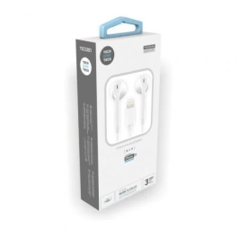Auriculares Tech-One-Tech Hip De Boton Con Conector Lightning Microfono Integrado Blanco