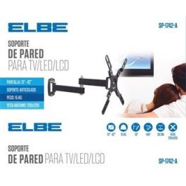 Elbe SP-1742-A Soporte de Pared Articulado para TV 17'-42' hasta 15Kg, Giro 90° e Inclinación 10° Elbe SP-1742-A Soporte de Pared Articulado para TV 17'-42' hasta 15Kg, Giro 90° e Inclinación 10°