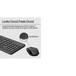 HP Teclado y Ratón Inalámbricos Ergonómicos HP 330 con Teclado Numérico - Diseño Preciso y Cómodo