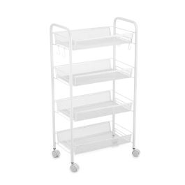 Inde Carrito Auxiliar de 4 Niveles con Ruedas, Organizador Multiusos para Cocina, Baño, Oficina (4 Unidades)