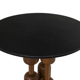 Mesa de Comedor Home ESPRIT Negro Natural Mármol Acacia 106 x 106 x 76 cm