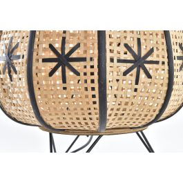 DKD Home Decor Lámpara Sobremesa Tropical de Ratán y Metal E27 Marrón Negro Acabado Natural 37x47x37 cm DKD Home Decor Lámpara Sobremesa Tropical de Ratán y Metal E27 Marrón Negro Acabado Natural 37x47x37 cm