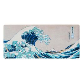 ERIK Alfombrilla Gaming La Gran Ola de Kanagawa Hokusai 80x35cm, Tapete impermeable de tela con base antideslizante para teclado y ratón