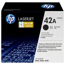 HP Toner Q5942A Negro Cartucho Original LaserJet 42A Rendimiento 10000 Páginas Precio: 180.50000034. SKU: S8410068