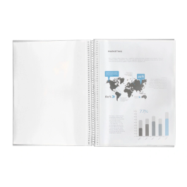 Carpeta Liderpapel Escaparate con Espiral 20 Fundas Polipropileno DIN A5 Transparente