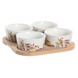 Aperitivo Mediterraneo DKD Home Decor Multicolor Natural 19.7 x 1 x 19.7 cm Set de 5