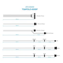 TooQ TQAPOLO-650SP Fuente de Alimentación ATX 650W con PFC Activo, Ventilador silencioso 140mm, Crossfire SLI