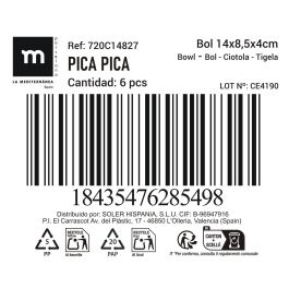 La Mediterranea Bol Aperitivo Ass.Col 14 x 8.5 x 4 cm "Pica-Pica" 200 ml (24 Unidades)