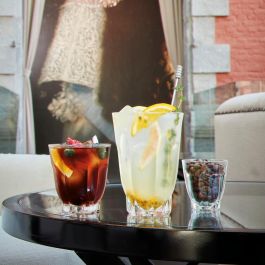 Arcoroc Vasos Bajos Arcade, Set de 6, 35 cL, Vidrio Templado Resistente, Diseño con Relieve, Apto Lavavajillas y Microondas