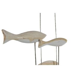 DKD Home Decor Decoracion Blanco Marron Madera Metal 45 x 45 x 100 cm Hecho a Mano