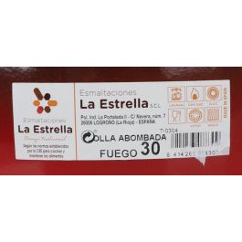 La Estrella Olla Abombada con Tapa 30 cm - 15 L Fuego (2 Unidades)