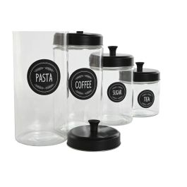 Bote Basicos DKD Home Decor Negro 10.4 x 26.4 x 10.4 cm Set de 4