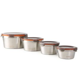 Quttin Fiambrera de Acero 0.6L para Microondas y Horno, 13.5 x 7 x 13.5 cm (12 Unidades)