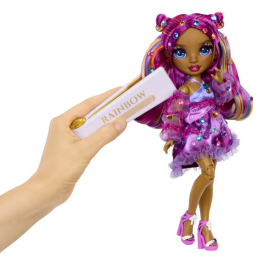 Rainbow High Muñeca de moda Be Dazzling Noemie Violette 28 cm con piedras preciosas brillantes y accesorios