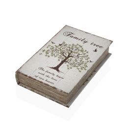 Caja Decorativa Versa Lienzo Madera MDF Árbol Libro Caja Decorativa Versa Lienzo Madera MDF Árbol Libro