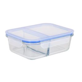 Quttin Recipiente Rectangular con 2 Compartimentos, 23.5 x 17.7 cm, 1.4 L (6 Unidades)