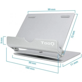 TooQ Soporte Sobremesa PH0002-S para Smartphone/Tablet, Plata, Ajustable 360º y 90º