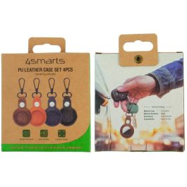 4smarts Kunstleder Prem Case Set AirTag 4 Stk (colores mezclados)