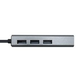 Aisens Conversor USB 3.0 a Ethernet Gigabit 10/100/1000 Mbps con Hub 3xUSB 3.0 - 15 cm Gris Aisens Conversor USB 3.0 a Ethernet Gigabit 10/100/1000 Mbps con Hub 3xUSB 3.0 - 15 cm Gris