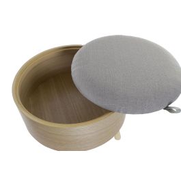 DKD Home Decor Descalzadora Scandi Natural Beige de MDF y Poliéster, Set 2 Unidades. Asiento 41cm, 40x41x40 cm