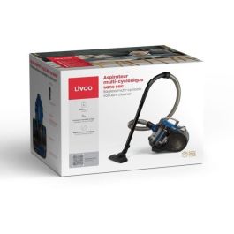 Livoo DOH105B Aspiradora multiciclónica sin bolsa 700W 2L 78dB, filtro lavable, boquilla 2 en 1, azul/gris
