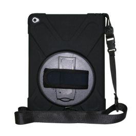 eSTUFF Funda Defender iPad Air 2 9.7" AUSTIN Negra Antigolpes con Soporte 360, Correa Mano y Hombro, Protección para Esquinas