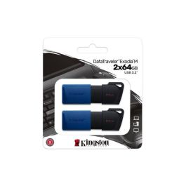 Kingston DataTraveler Exodia M 64GB USB 3.2 Gen 1 (USB 3.0) Negro/Azul - Pack de 2 Pendrives