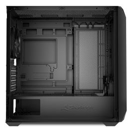 Sharkoon MK3 Micro Torre Negro con Panel Frontal Permeable al Aire, Dos Ventiladores Preinstalados y Conexión USB-C