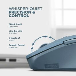 Lenovo Yoga Pro Ratón Inalámbrico Recargable Bluetooth 5.0 Botones Programables Azul Verdoso AAAXG76032