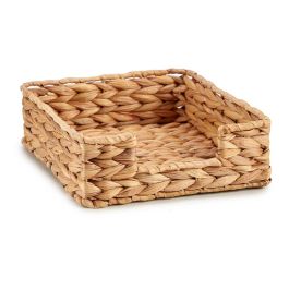 Giftdecor Servilletero Cuadrado de Paja Marron 23x23x8 cm (Set de 12)